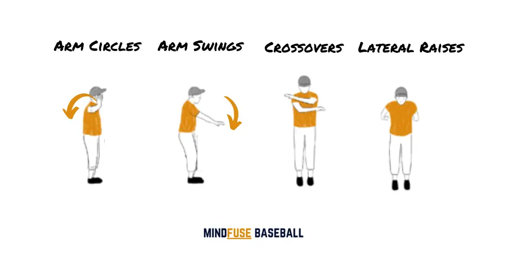 baseball player perfoming hitting mobility exercises for hitting warm up